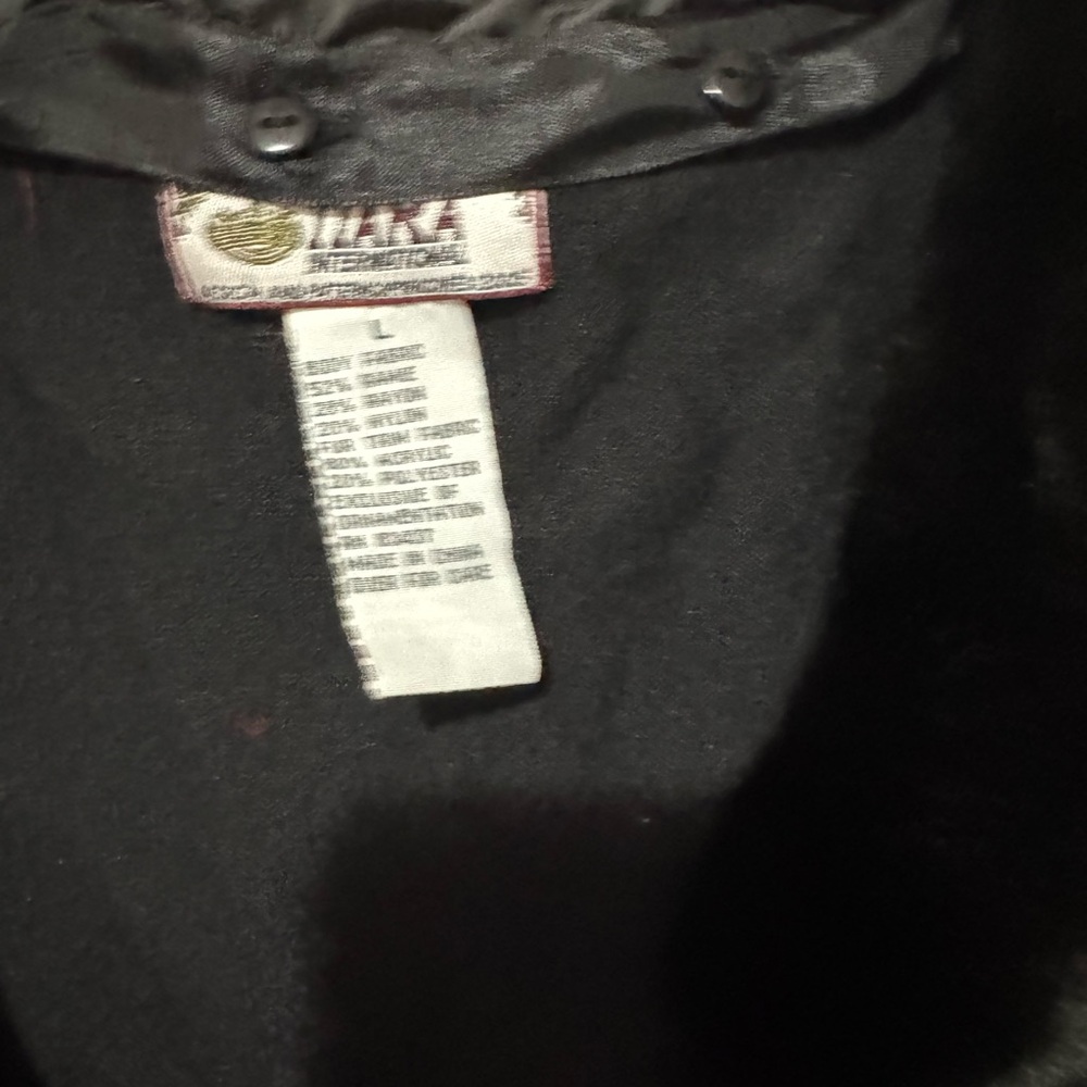 Y2K Tiara Black Crop Tie Front Cardigan with Faux Fur Collar Large - Picture 2 of 3